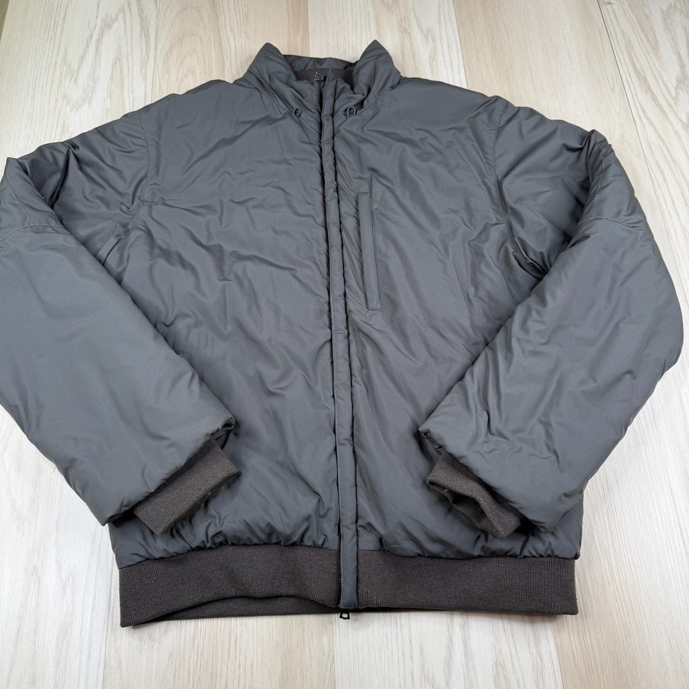 M0851 Mens Dark Gray Classic Lightweight Mock Neck Full Zip Bomber Jacket Size M